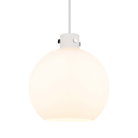 A large image of the Innovations Lighting 410-3PL-18-16 Newton Sphere Pendant Polished Nickel / Matte White