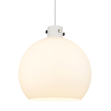 A large image of the Innovations Lighting 410-3PL-18-18 Newton Sphere Pendant Polished Nickel / Matte White