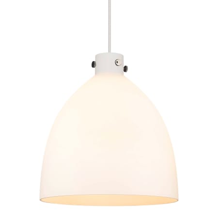 A large image of the Innovations Lighting 410-3PL-20-18 Newton Bell Pendant Polished Nickel / Matte White