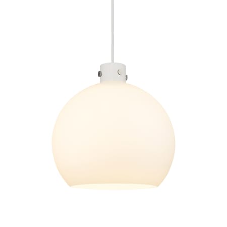 A large image of the Innovations Lighting 410-3PL-18-18 Newton Sphere Pendant Satin Nickel / Matte White