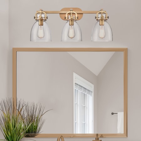 A large image of the Innovations Lighting 410-3W-12-27 Newton Bell Vanity Alternate Image