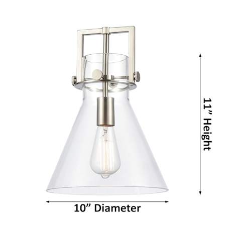 A large image of the Innovations Lighting 411-1SM-14-10 Newton Cone Pendant Alternate Image