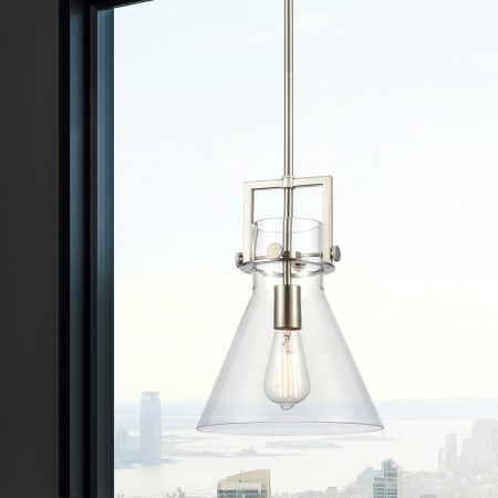 A large image of the Innovations Lighting 411-1SM-14-10 Newton Cone Pendant Alternate Image