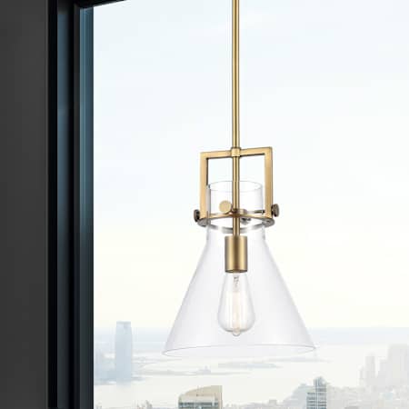A large image of the Innovations Lighting 411-1SM-14-10 Newton Cone Pendant Alternate Image