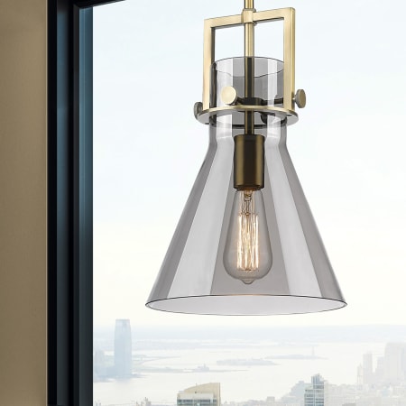 A large image of the Innovations Lighting 411-1SM-14-10 Newton Cone Pendant Alternate Image