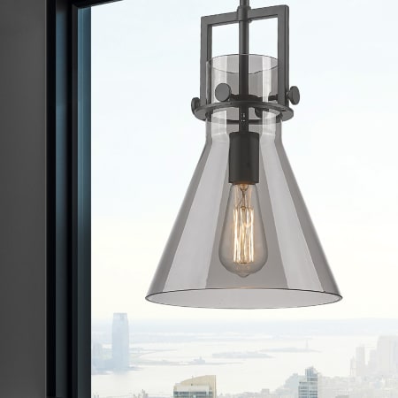 A large image of the Innovations Lighting 411-1SM-14-10 Newton Cone Pendant Alternate Image