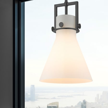 A large image of the Innovations Lighting 411-1SM-14-10 Newton Cone Pendant Alternate Image