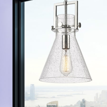 A large image of the Innovations Lighting 411-1SM-14-10 Newton Cone Pendant Alternate Image