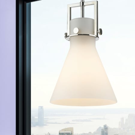 A large image of the Innovations Lighting 411-1SM-14-10 Newton Cone Pendant Alternate Image