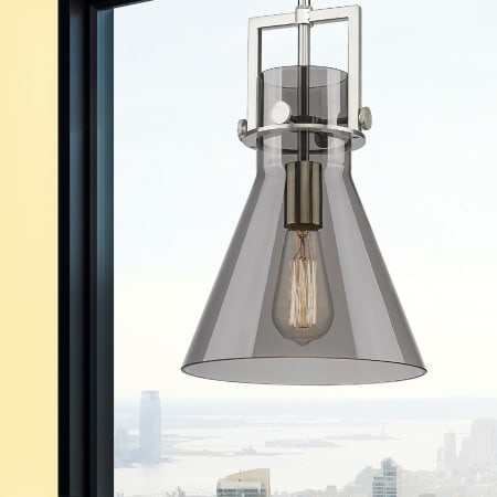 A large image of the Innovations Lighting 411-1SM-14-10 Newton Cone Pendant Alternate Image