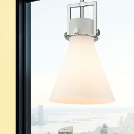 A large image of the Innovations Lighting 411-1SM-14-10 Newton Cone Pendant Alternate Image