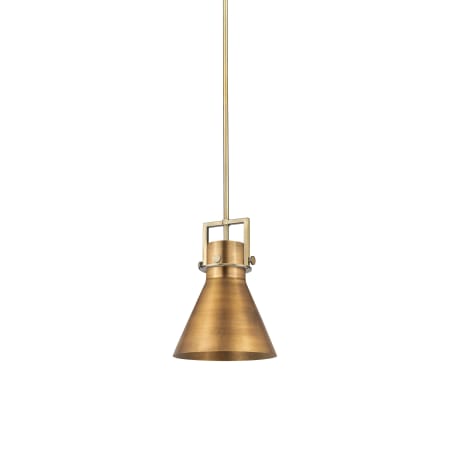 A large image of the Innovations Lighting 411-1SM-15-10 Newton Cone Pendant Brushed Brass