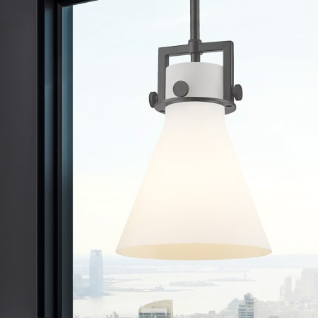 A large image of the Innovations Lighting 411-1SS-11-8 Newton Cone Pendant Alternate Image