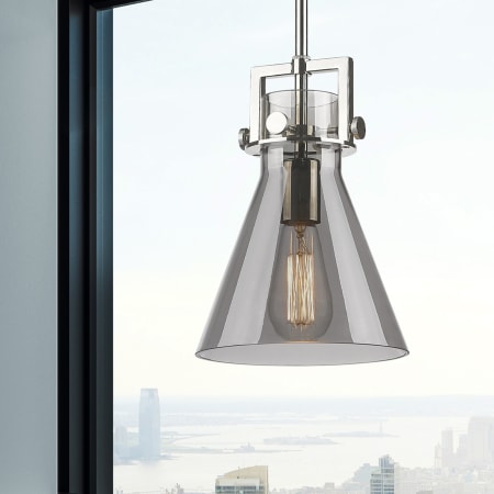 A large image of the Innovations Lighting 411-1SS-11-8 Newton Cone Pendant Alternate Image