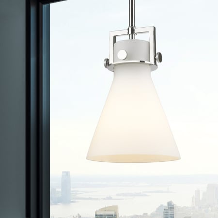 A large image of the Innovations Lighting 411-1SS-11-8 Newton Cone Pendant Alternate Image