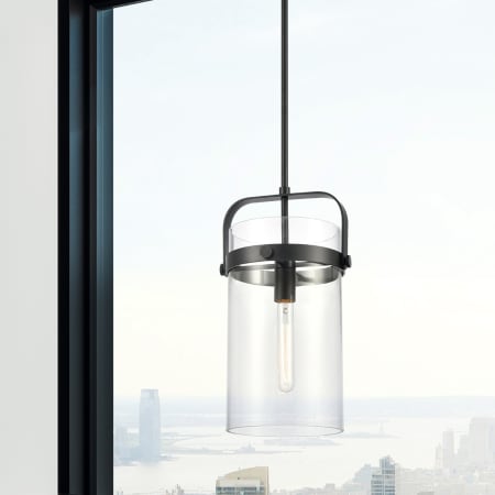 A large image of the Innovations Lighting 413-1SM-17-9 Pilaster Pendant Alternate Image