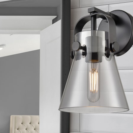 A large image of the Innovations Lighting 423-1W-10-7 Pilaster II Cone Sconce Alternate Image