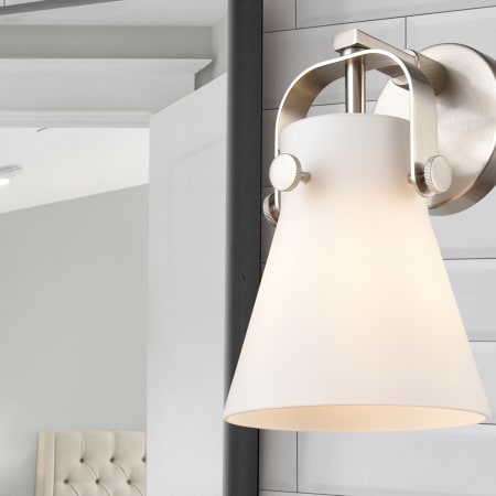 A large image of the Innovations Lighting 423-1W-10-7 Pilaster II Cone Sconce Alternate Image