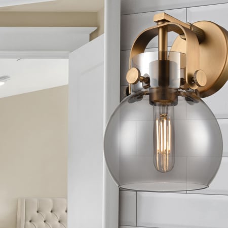 A large image of the Innovations Lighting 423-1W-10-7 Pilaster II Sphere Sconce Alternate Image