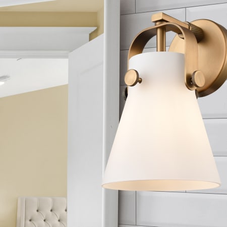 A large image of the Innovations Lighting 423-1W-5-7 Pilaster II Cone Sconce Alternate Image