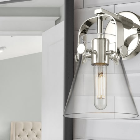 A large image of the Innovations Lighting 423-1W-5-7 Pilaster II Cone Sconce Alternate Image