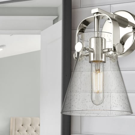 A large image of the Innovations Lighting 423-1W-5-7 Pilaster II Cone Sconce Alternate Image