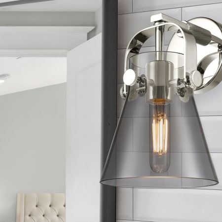 A large image of the Innovations Lighting 423-1W-5-7 Pilaster II Cone Sconce Alternate Image