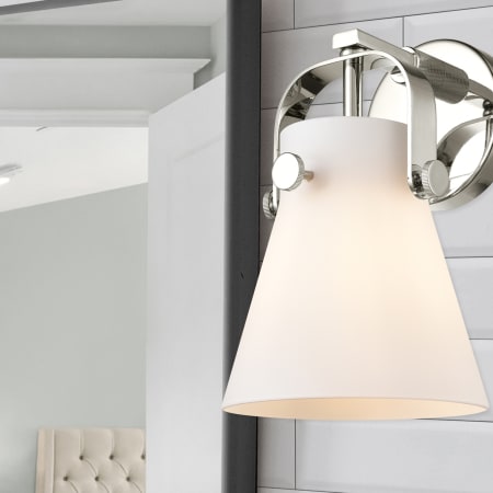 A large image of the Innovations Lighting 423-1W-5-7 Pilaster II Cone Sconce Alternate Image