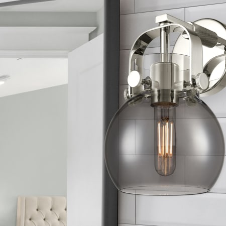 A large image of the Innovations Lighting 423-1W-5-7 Pilaster II Sphere Sconce Alternate Image