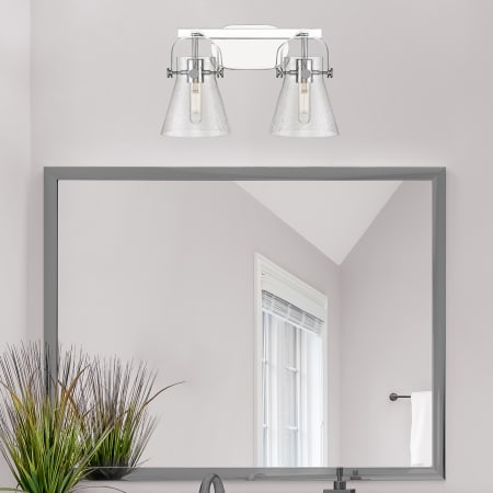 A large image of the Innovations Lighting 423-2W-10-17 Pilaster II Cone Vanity Alternate Image