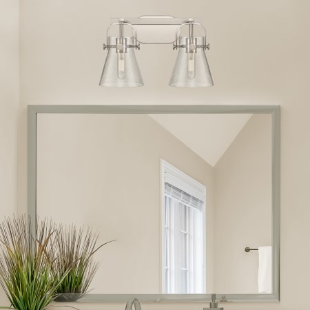 A large image of the Innovations Lighting 423-2W-10-17 Pilaster II Cone Vanity Alternate Image