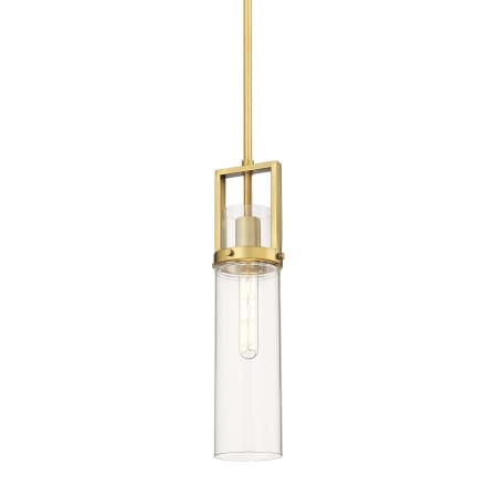 A large image of the Innovations Lighting 426-1S-18-5 Utopia Pendant Brushed Brass / Clear