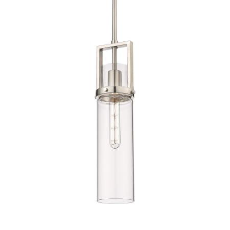 A large image of the Innovations Lighting 426-1S-18-5 Utopia Pendant Satin Nickel / Clear