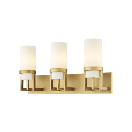 A large image of the Innovations Lighting 426-3W-12-24 Utopia Vanity Brushed Brass / Matte White