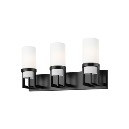 A large image of the Innovations Lighting 426-3W-12-24 Utopia Vanity Matte Black / Matte White