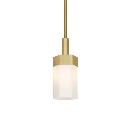 A large image of the Innovations Lighting 427-1S-13-5 Claverack Pendant Brushed Brass / Matte White