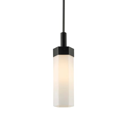 A large image of the Innovations Lighting 427-1S-18-5 Claverack Pendant Matte Black / Matte White