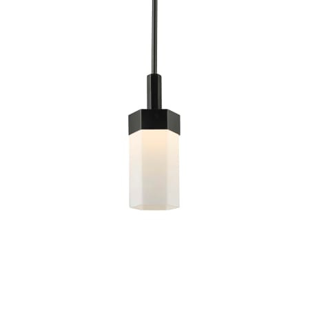 A large image of the Innovations Lighting 427-1S-13-5 Claverack Pendant Matte Black / Matte White