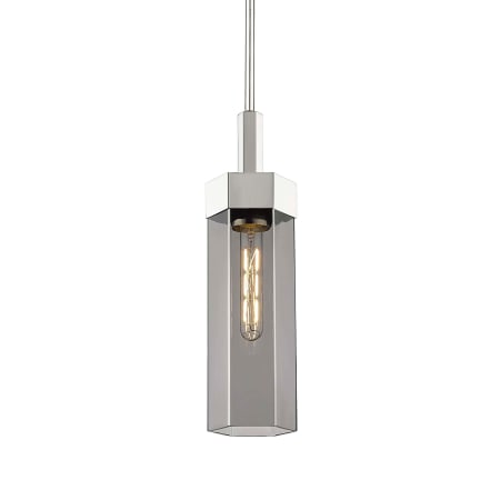 A large image of the Innovations Lighting 427-1S-18-5 Claverack Pendant Polished Nickel / Plated Smoke