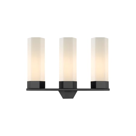 A large image of the Innovations Lighting 427-3W-17-23 Claverack Vanity Matte Black / Matte White