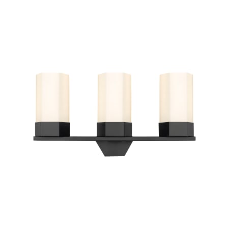 A large image of the Innovations Lighting 427-3W-12-23 Claverack Vanity Matte Black / Matte White