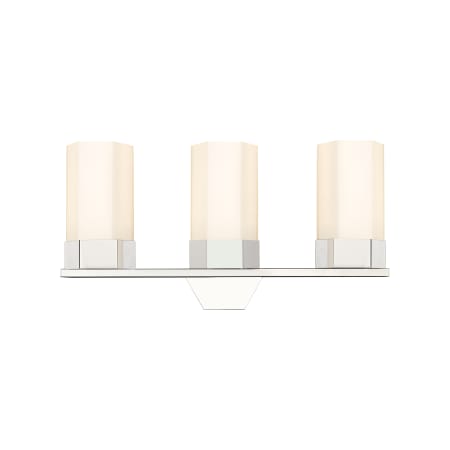 A large image of the Innovations Lighting 427-3W-12-23 Claverack Vanity Polished Nickel / Matte White