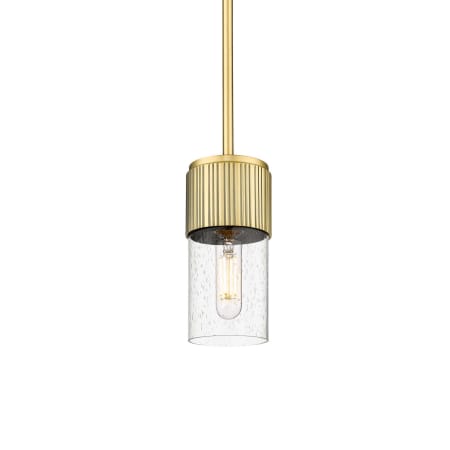 A large image of the Innovations Lighting 428-1S-7-4 Bolivar Pendant Brushed Brass / Seedy