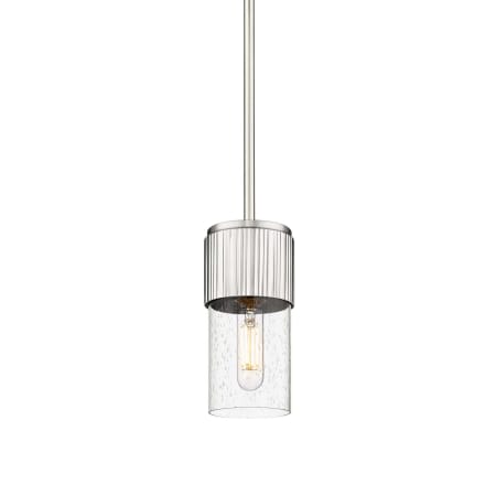 A large image of the Innovations Lighting 428-1S-7-4 Bolivar Pendant Satin Nickel / Seedy