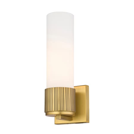 A large image of the Innovations Lighting 428-1W-13-5 Bolivar Sconce Brushed Brass / Matte White