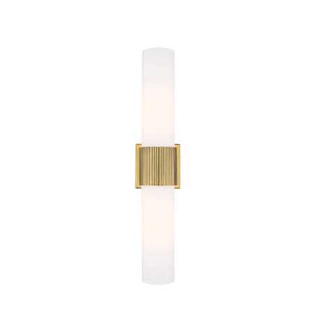 A large image of the Innovations Lighting 428-2WL-28-4 Bolivar Vanity Brushed Brass / Matte White