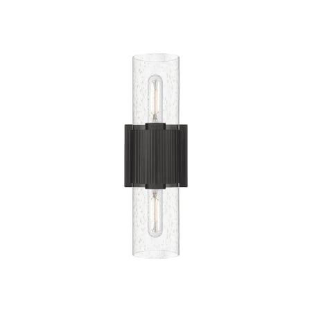 A large image of the Innovations Lighting 428-2WL-15-4 Bolivar Vanity Matte Black / Seedy