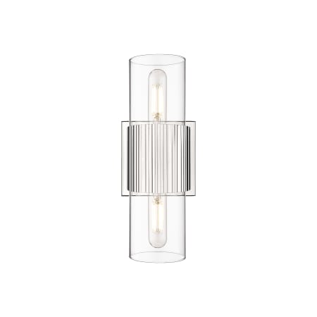 A large image of the Innovations Lighting 428-2WL-15-4 Bolivar Vanity Polished Nickel / Clear