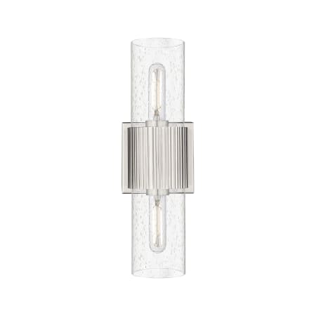 A large image of the Innovations Lighting 428-2WL-15-4 Bolivar Vanity Satin Nickel / Seedy