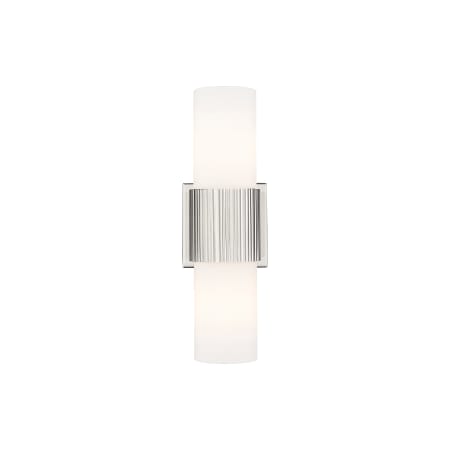 A large image of the Innovations Lighting 428-2WL-15-4 Bolivar Vanity Satin Nickel / Matte White